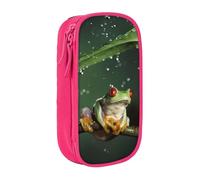 Uusnwaa Peace Tree Frog Print Pencil Case,Oxford Cloth Pencil Bag Storage Pouch,Multifunctional Pencil Pouch with Compartmens