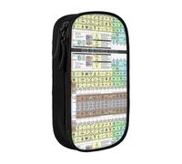 Uusnwaa Periodic Table of Elements Print Pencil Case,Oxford Cloth Pencil Bag Storage Pouch,Multifunctional Pencil Pouch with Compartmens