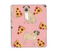 Uusnwaa Pug Pizza Pink Print Mouse Pad,Non-Slip Rubber Base,Stitched Edges,Waterproof & Washable For Gaming Office Home Laptop