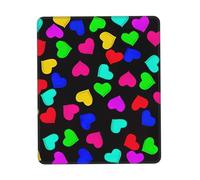 Uusnwaa Rainbow Hearts Print Mouse Pad,Non-Slip Rubber Base,Stitched Edges,Waterproof & Washable For Gaming Office Home Laptop