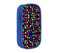 Uusnwaa Rainbow Hearts Print Pencil Case,Oxford Cloth Pencil Bag Storage Pouch,Multifunctional Pencil Pouch with Compartmens