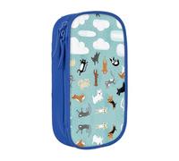 Uusnwaa Raining Cats & Dogs Print Pencil Case,Oxford Cloth Pencil Bag Storage Pouch,Multifunctional Pencil Pouch with Compartmens