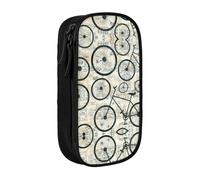 Uusnwaa Retro Bicycle Print Pencil Case,Oxford Cloth Pencil Bag Storage Pouch,Multifunctional Pencil Pouch with Compartmens