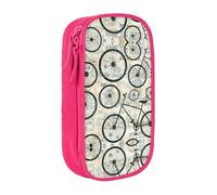 Uusnwaa Retro Bicycle Print Pencil Case,Oxford Cloth Pencil Bag Storage Pouch,Multifunctional Pencil Pouch with Compartmens