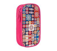 Uusnwaa Retro Flowwer Print Pencil Case,Oxford Cloth Pencil Bag Storage Pouch,Multifunctional Pencil Pouch with Compartmens