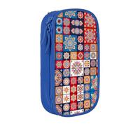 Uusnwaa Retro Flowwer Print Pencil Case,Oxford Cloth Pencil Bag Storage Pouch,Multifunctional Pencil Pouch with Compartmens