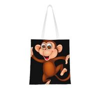 Uusnwaa Reusable Monkey Print Tote Bag,Large Shopping Grocery Bag,Lightweight Washable Shoulder Tote For Travel,Work,School