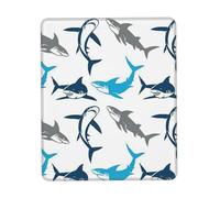 Uusnwaa Sharks Print Mouse Pad,Non-Slip Rubber Base,Stitched Edges,Waterproof & Washable For Gaming Office Home Laptop