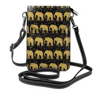 Uusnwaa Small Crossbody Abstract Elephant Pattern Print Cell Phone Purse For Women,Mini Wallet With Card Slots,Adjustable Strap Shoulder Bag