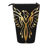 Uusnwaa Telescopic Stand Up Phoenix Print Pencil Case Retractable Pen Holder Stationery Pouch for School Office Daily Use