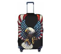 Uusnwaa Travel American Eagle Flag Print Luggage Cover Washable Suitcase Cover with Concealed Zipper,Travel Essentials Accessories