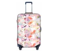 Uusnwaa Travel Beautiful Pink Flower Print Luggage Cover Washable Suitcase Cover with Concealed Zipper,Travel Essentials Accessories