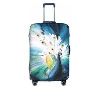 Uusnwaa Travel Cute Peacock Print Luggage Cover Washable Suitcase Cover with Concealed Zipper,Travel Essentials Accessories