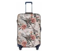 Uusnwaa Travel Flower Paris Eiffel Tower Print Luggage Cover Washable Suitcase Cover with Concealed Zipper,Travel Essentials Accessories
