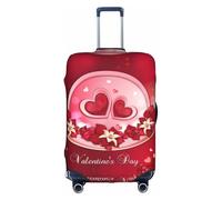 Uusnwaa Travel Happy Valentine's Day Print Luggage Cover Washable Suitcase Cover with Concealed Zipper,Travel Essentials Accessories