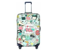 Uusnwaa Travel I Love The 90s Illustration Print Luggage Cover Washable Suitcase Cover with Concealed Zipper,Travel Essentials Accessories