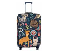Uusnwaa Travel Owl Rabbit Bird Fox Print Luggage Cover Washable Suitcase Cover with Concealed Zipper,Travel Essentials Accessories
