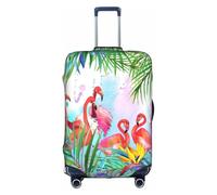 Uusnwaa Travel Painted Flamingo Print Luggage Cover Washable Suitcase Cover with Concealed Zipper,Travel Essentials Accessories