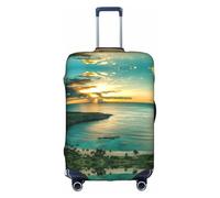 Uusnwaa Travel Sunrise Over Hanauma Bay Oahu Hawaii Print Luggage Cover Washable Suitcase Cover with Concealed Zipper,Travel Essentials Accessories