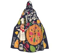 Uusnwaa Unisex Adults Hooded Chef Pizza Print Cloak,Hood Cloaks Halloween,Christmas Cloak Costumes Party Cape