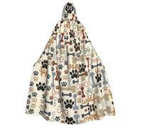 Uusnwaa Unisex Adults Hooded Dog Bones Paw Print Cloak,Hood Cloaks Halloween,Christmas Cloak Costumes Party Cape
