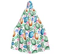 Uusnwaa Unisex Adults Hooded Easter Eggs Print Cloak,Hood Cloaks Halloween,Christmas Cloak Costumes Party Cape