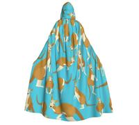 Uusnwaa Unisex Adults Hooded Funny Cartoon Kangaroo Zoo Print Cloak,Hood Cloaks Halloween,Christmas Cloak Costumes Party Cape