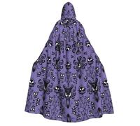Uusnwaa Unisex Adults Hooded Horror Pattern On Purple Background Print Cloak,Hood Cloaks Halloween,Christmas Cloak Costumes Party Cape