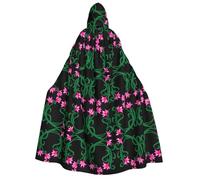 Uusnwaa Unisex Adults Hooded Lotus Flower Namaste Print Cloak,Hood Cloaks Halloween,Christmas Cloak Costumes Party Cape
