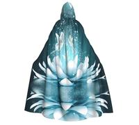 Uusnwaa Unisex Adults Hooded Lotus Flowers Print Cloak,Hood Cloaks Halloween,Christmas Cloak Costumes Party Cape