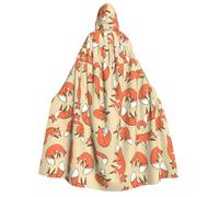 Uusnwaa Unisex Adults Hooded Many Foxes Print Cloak,Hood Cloaks Halloween,Christmas Cloak Costumes Party Cape