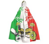 Uusnwaa Unisex Adults Hooded Mexico Flag And Tequila Print Cloak,Hood Cloaks Halloween,Christmas Cloak Costumes Party Cape