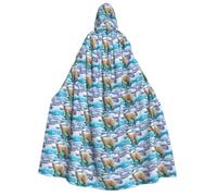 Uusnwaa Unisex Adults Hooded Polar Bear Ice Print Cloak,Hood Cloaks Halloween,Christmas Cloak Costumes Party Cape