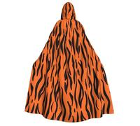 Uusnwaa Unisex Adults Hooded Tiger Stripes Orange Pattern Print Cloak,Hood Cloaks Halloween,Christmas Cloak Costumes Party Cape