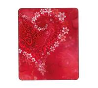 Uusnwaa Valentine Day Heart Flower Print Mouse Pad,Non-Slip Rubber Base,Stitched Edges,Waterproof & Washable For Gaming Office Home Laptop