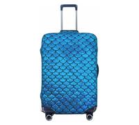 Uusnwaa Washable Luggage Blue Fish Scale Print Cover,Fashion Suitcase Protector,for Dustproof Anti-Scratch Travel Suitcase Covers Case