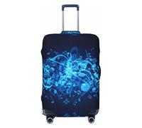 Uusnwaa Washable Luggage Blue Musical Notes Print Cover,Fashion Suitcase Protector,for Dustproof Anti-Scratch Travel Suitcase Covers Case