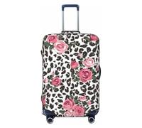 Uusnwaa Washable Luggage Cute Pink Rose Mix Leopard Pattern Print Cover,Fashion Suitcase Protector,for Dustproof Anti-Scratch Travel Suitcase Covers Case