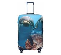 Uusnwaa Washable Luggage Funny Dolphin Looking at You Print Cover,Fashion Suitcase Protector,for Dustproof Anti-Scratch Travel Suitcase Covers Case