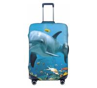 Uusnwaa Washable Luggage Ocean Dolphin Looking at You Print Cover,Fashion Suitcase Protector,for Dustproof Anti-Scratch Travel Suitcase Covers Case