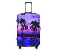 Uusnwaa Washable Luggage Palm Tree Purple Sunset Print Cover,Fashion Suitcase Protector,for Dustproof Anti-Scratch Travel Suitcase Covers Case