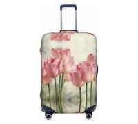 Uusnwaa Washable Luggage Pink Tulips Print Cover,Fashion Suitcase Protector,for Dustproof Anti-Scratch Travel Suitcase Covers Case