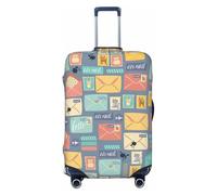 Uusnwaa Washable Luggage Postal Stationery Print Cover,Fashion Suitcase Protector,for Dustproof Anti-Scratch Travel Suitcase Covers Case