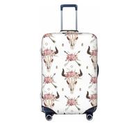 Uusnwaa Washable Luggage Tribal Bull Skull On White Print Cover,Fashion Suitcase Protector,for Dustproof Anti-Scratch Travel Suitcase Covers Case