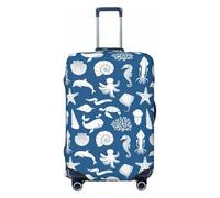 Uusnwaa Washable Luggage Underwater Marine Life Print Cover,Fashion Suitcase Protector,for Dustproof Anti-Scratch Travel Suitcase Covers Case
