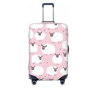 Uusnwaa Washable Luggage White Sheep On Pink Background Print Cover,Fashion Suitcase Protector,for Dustproof Anti-Scratch Travel Suitcase Covers Case