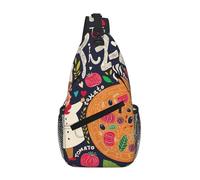 Uusnwaa Water Resistant Chef Pizza Printed Sling Crossbody Bag