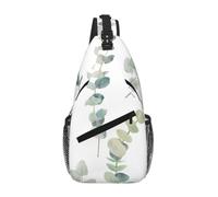 Uusnwaa Water Resistant Eucalyptus Leaves Printed Sling Crossbody Bag