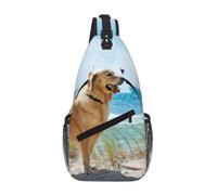 Uusnwaa Water Resistant Golden Retriever Printed Sling Crossbody Bag