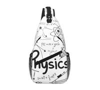 Uusnwaa Water Resistant Physics Print Printed Sling Crossbody Bag